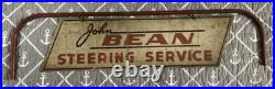 Vintage John Bean, advertising sign, antique metal steering service automotive Vintage John Bean, advertising sign, antique metal steering service automotive