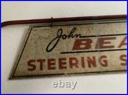 Vintage John Bean, advertising sign, antique metal steering service automotive Vintage John Bean, advertising sign, antique metal steering service automotive