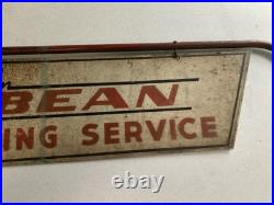 Vintage John Bean, advertising sign, antique metal steering service automotive Vintage John Bean, advertising sign, antique metal steering service automotive