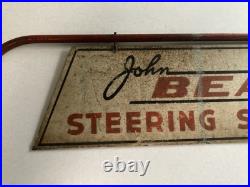 Vintage John Bean, advertising sign, antique metal steering service automotive Vintage John Bean, advertising sign, antique metal steering service automotive