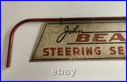 Vintage John Bean, advertising sign, antique metal steering service automotive Vintage John Bean, advertising sign, antique metal steering service automotive