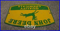 Vintage John Deere Porcelain Metal Sign Rare Dealer Tractor Sales Farm Corn Ad