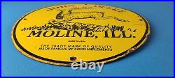 Vintage John Deere Porcelain Sign Farm Tractor Gas Pump Motor Oil Sign