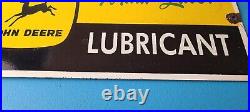 Vintage John Deere Porcelain Sign Farm Tractor Gas Pump Multi Luber Sign