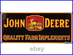 Vintage John Deere Tractor Porcelain Sign Service Gas Oil Dealership Farm