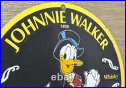 Vintage Johnnie Walker Porcelain Sign Scotch Whisky Disney Donald Duck Gas Oil Vintage Johnnie Walker Porcelain Sign Scotch Whisky Disney Donald Duck Gas Oil