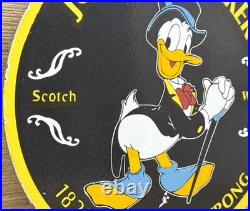 Vintage Johnnie Walker Porcelain Sign Scotch Whisky Disney Donald Duck Gas Oil