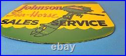 Vintage Johnson Sea Horse Sign Gas Boat Engines Outboards Porcelain Pump Sign