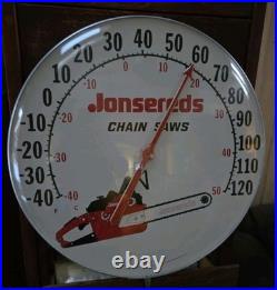 Vintage Jonsereds Chain Saw Jumbo Thermometer Advertising Sign
