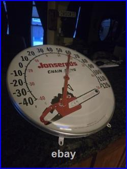 Vintage Jonsereds Chain Saw Jumbo Thermometer Advertising Sign