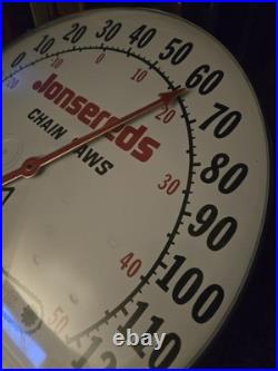 Vintage Jonsereds Chain Saw Jumbo Thermometer Advertising Sign