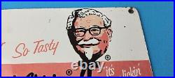 Vintage KFC Sign Kentucky Fried Chicken Fast Food Gas Pump Porcelain Sign