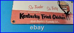 Vintage KFC Sign Kentucky Fried Chicken Fast Food Gas Pump Porcelain Sign