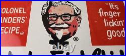 Vintage KFC Sign Kentucky Fried Chicken Fast Food Porcelain Gas Pump Sign