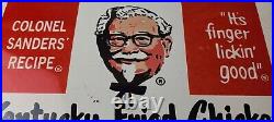 Vintage KFC Sign Kentucky Fried Chicken Fast Food Porcelain Gas Pump Sign