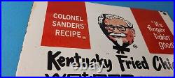 Vintage KFC Sign Kentucky Fried Chicken Fast Food Porcelain Gas Pump Sign