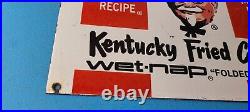 Vintage KFC Sign Kentucky Fried Chicken Fast Food Porcelain Gas Pump Sign