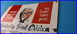 Vintage KFC Sign Kentucky Fried Chicken Fast Food Porcelain Gas Pump Sign