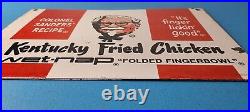 Vintage KFC Sign Kentucky Fried Chicken Fast Food Porcelain Gas Pump Sign