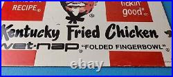 Vintage KFC Sign Kentucky Fried Chicken Fast Food Porcelain Gas Pump Sign