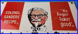 Vintage KFC Sign Kentucky Fried Chicken Fast Food Porcelain Gas Pump Sign