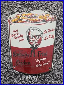 Vintage KFC Sign Kentucky Fried Chicken Fast Food Porcelain Sign 10 X 8 GAS