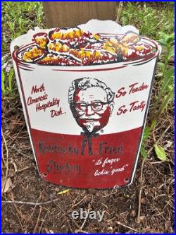 Vintage KFC Sign Kentucky Fried Chicken Fast Food Porcelain Sign 10 X 8 GAS Vintage KFC Sign Kentucky Fried Chicken Fast Food Porcelain Sign 10 X 8 GAS