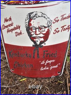Vintage KFC Sign Kentucky Fried Chicken Fast Food Porcelain Sign 10 X 8 GAS Vintage KFC Sign Kentucky Fried Chicken Fast Food Porcelain Sign 10 X 8 GAS