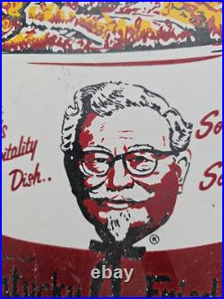 Vintage KFC Sign Kentucky Fried Chicken Fast Food Porcelain Sign 10 X 8 GAS