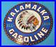 Vintage-Kalamalka-Indian-Gasoline-Porcelain-Chief-Gas-Service-Pump-Plate-Sign-01-lrp