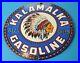 Vintage-Kalamalka-Indian-Gasoline-Porcelain-Chief-Gas-Service-Pump-Plate-Sign-01-qpi