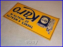 Vintage Karo Corn Products Indian Maiden 17.5 Embossed Metal Gasoline Oil Sign