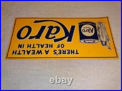 Vintage Karo Corn Products Indian Maiden 17.5 Embossed Metal Gasoline Oil Sign