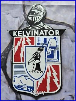 Vintage Kelvinator Knight Refrigerator Porcelain Sign 10x6