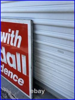 Vintage Kendall Motor Oil Gasoline Metal Gas Horizontal Sign 71x35 Wood Frame