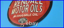 Vintage Kendall Motor Oils Porcelain Gasoline Service Station Pump Plate Sign