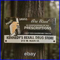 Vintage Kennedy's Rexall Drugs Porcelain Sign Drugs Walgreens Pharmacy Gas Oil