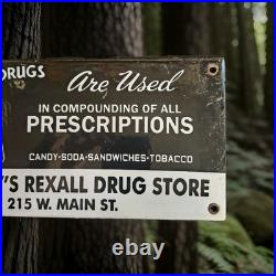 Vintage Kennedy's Rexall Drugs Porcelain Sign Drugs Walgreens Pharmacy Gas Oil