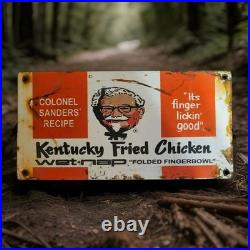 Vintage Kentucky Fried Chicken Porcelain Sign Texas Zaxby's Colonel Sanders USA