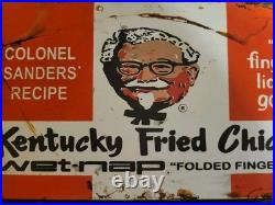 Vintage Kentucky Fried Chicken Porcelain Sign Texas Zaxby's Colonel Sanders USA