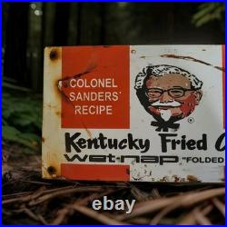 Vintage Kentucky Fried Chicken Porcelain Sign Texas Zaxby's Colonel Sanders USA