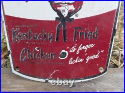 Vintage Kfc Kentucky Fried Chicken Porcelain Sign Appx 8×10