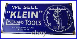 Vintage Klein Tools Porcelain Sign Auto Mechanic Gas Service Garage Shop Sign Vintage Klein Tools Porcelain Sign Auto Mechanic Gas Service Garage Shop Sign