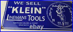 Vintage Klein Tools Porcelain Sign Auto Mechanic Gas Service Garage Shop Sign Vintage Klein Tools Porcelain Sign Auto Mechanic Gas Service Garage Shop Sign