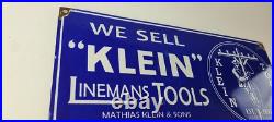 Vintage Klein Tools Porcelain Sign Auto Mechanic Gas Service Garage Shop Sign Vintage Klein Tools Porcelain Sign Auto Mechanic Gas Service Garage Shop Sign