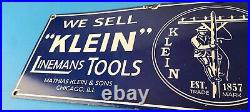 Vintage Klein Tools Porcelain Sign Auto Mechanic Gas Service Garage Shop Sign