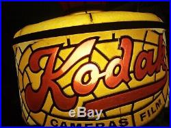 Vintage Kodak Camera Film Store Counter Hanging Stained Glass Light Lamp Sign