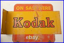 Vintage Kodak Film Flange Sign (N5R) 15x11 (JSF6)Red Yellow On Sale Here A6-806