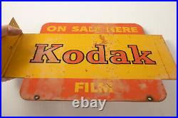 Vintage Kodak Film Flange Sign (N5R) 15x11 (JSF6)Red Yellow On Sale Here A6-806