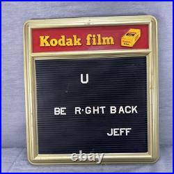 Vintage Kodak Film Menu Sign Letter Board Shop Sign Away Sign (READ)